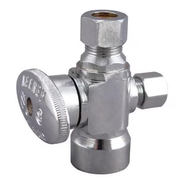 2902PCLF Quarter Turn Shut-Off Valve 3-Way Chrome Plated - 0.5 x 0.37 x 0.25 in., Gizmo, Mfr#: GI156539