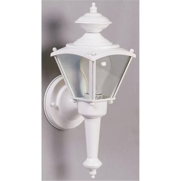 66984 13 in. High White Outdoor Wall Lantern Fixture, Brightbomb, Mfr#: BR2516123