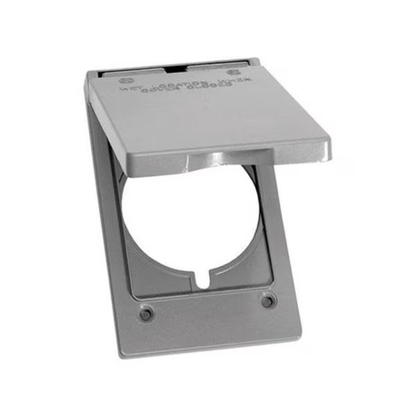 Sigma 14244 Gray 1 Gang Round Receptacle Vertical Cover, Sigma, Mfr#: 3459757