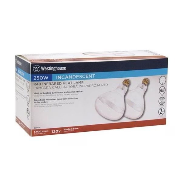 Westinghouse 03977 250 Watt R40 Infrared Heat Lamp Floodlight Bulb, Westinghouse, Mfr#: 3500469