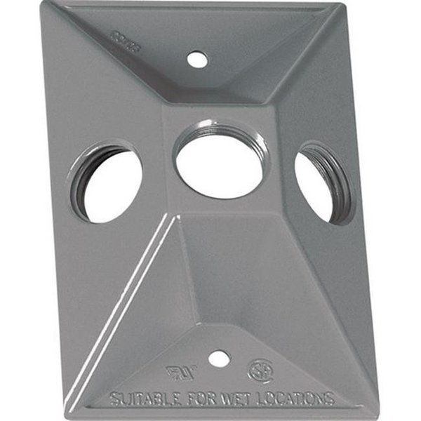Electrical Box Cover, 1 Gang(s), Rectangular, Metal Die-Cast, Cluster, Lampholder Cover, Sigma, Mfr#: 3424702