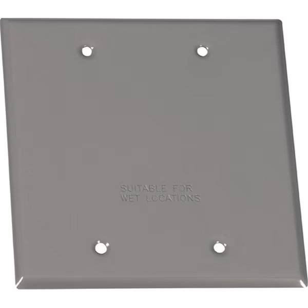 Electrical Box Cover, 2 Gang(s), Square, Stamped Steel, Blank Cover, Sigma, Mfr#: 3424777