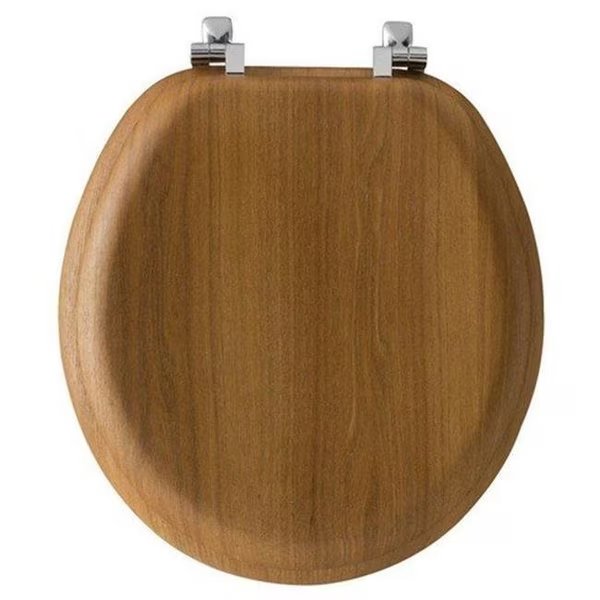 9601CP-263 Wood Round Toilet Seat, Chesterfield Leather, Mfr#: CH32752