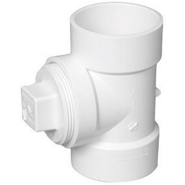 Charlotte PVC00444X0800HA 2 in. Test Tee with Hex Plug, Charlotte Bath, Mfr#: 45552