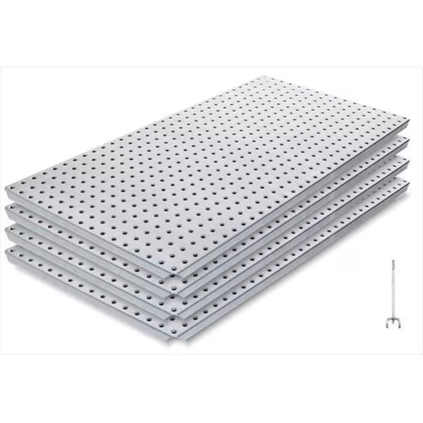 Alligator Board ALGBRD16X32GALVKIT Metal Pegboard Panel Kit with Frange/10 Hooks/Gloves - Pack of 4, Alligatorboard, Mfr#: ALGBRD16X32GALVKIT