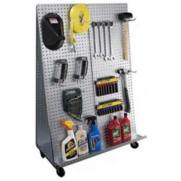 Alligator Board WOWCART32 32 in. L A Frame Metal Pegboard Wow Tool Cart/Wheels, Alligatorboard, Mfr#: WOWCART32
