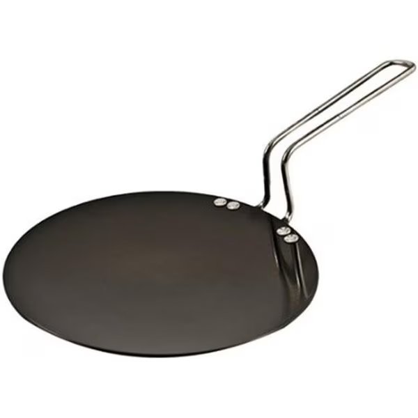 Hawkins L52 Futura Hard Anodised Concave Tava Griddle 10 in. - 4.88mm with Steel Handle, Hawkins, Mfr#: L52