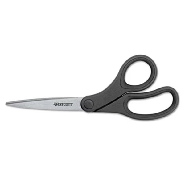 KleenEarth Basic Plastic Handle Scissors; 7 in. Length; Pointed; Black, Officespace, Mfr#: OF39206