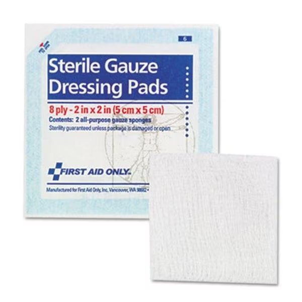 First Aid 5000 Gauze Pads; 2 in. x 2 in.; 5-Pack, First Aid, Mfr#: 5000