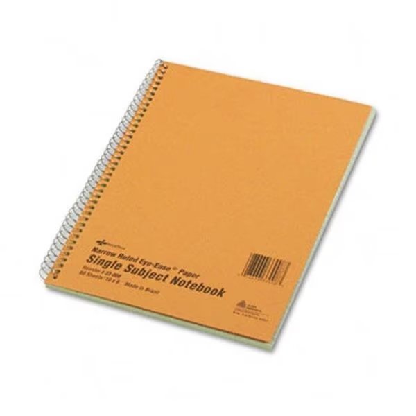 National Brand 33008 Subject Wirebound Notebook- Narrow/Margin Rule- 8 x 10- Green- 80 Sheets, National Brand, Mfr#: 33008