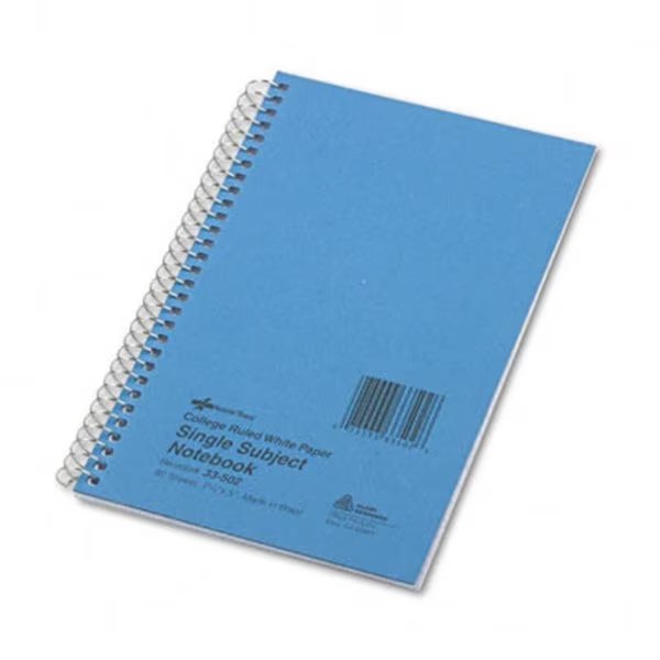 Subject Wirebound Notebook- College Rule- 5 x 7-3/4- WE- 80 Sheets/Pad, National Brand, Mfr#: NA31726