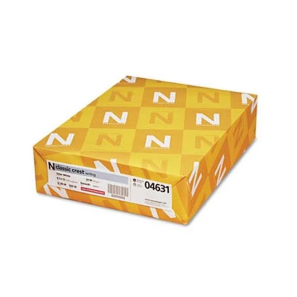 Neenah Paper 04631 Classic Crest Writing Paper- 24 lbs.- 8-1/2 x 11- Solar White- 500/Ream, Neenah Paper, Mfr#: 4631