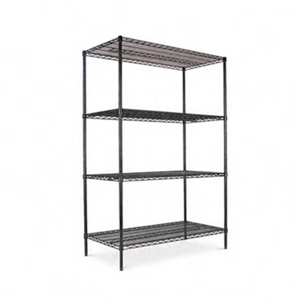 Industrial Wire Shelving Starter Kit 4 Shelves 48w x 24d x 72h Black, Finefabrics, Mfr#: FI40437