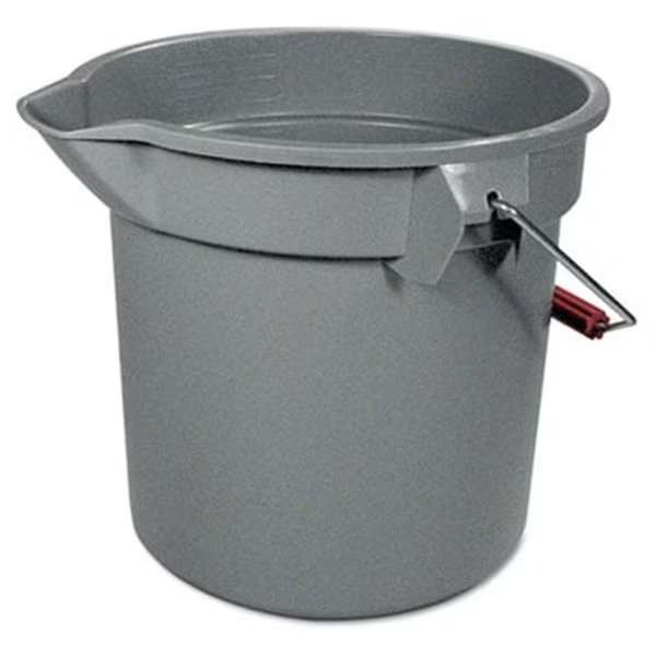 14-Quart Round Utility Bucket  12'' Diameter x 11-1/4''h  Gray Plastic, Pinpoint, Mfr#: PI619954