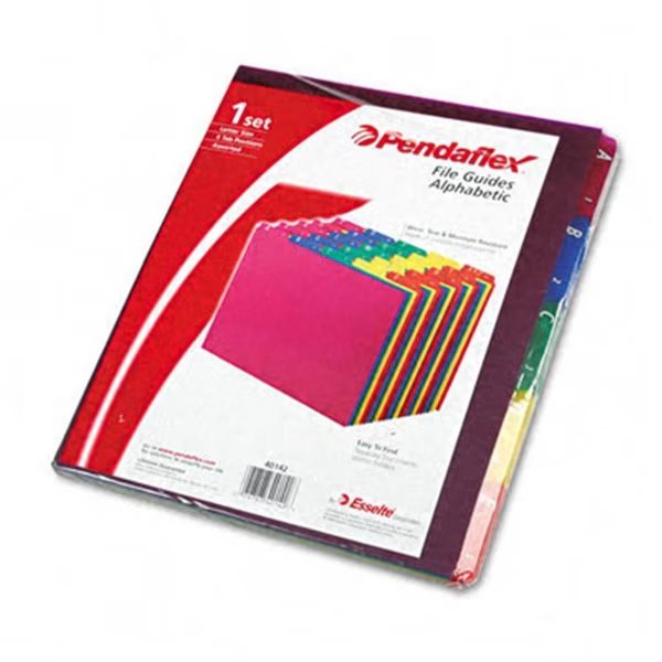 Top Tab File Guides Alpha 1/5 Tab Polypropylene Letter 25/Set, Esselte Pendaflex Corp., Mfr#: ES32253