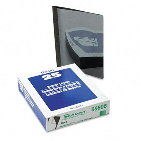 Esselte Pendaflex 55806 Clear Front Report Cover  Tang Clip  Letter  1/2   Capacity  Black  25 per Box, Esselte Pendaflex Corporation, Mfr#: 55806