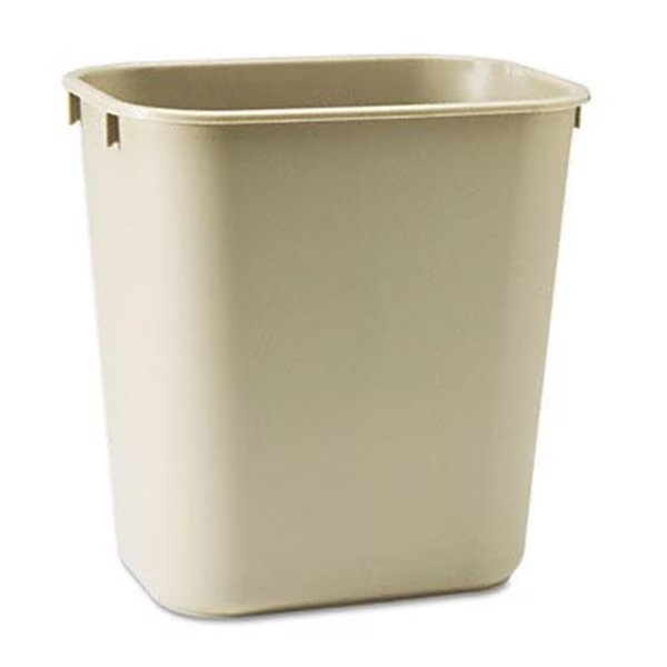 Soft Molded Plastic Wastebasket Plastic Rectangular 3.5gal Beige, Vortex, Mfr#: VO41103