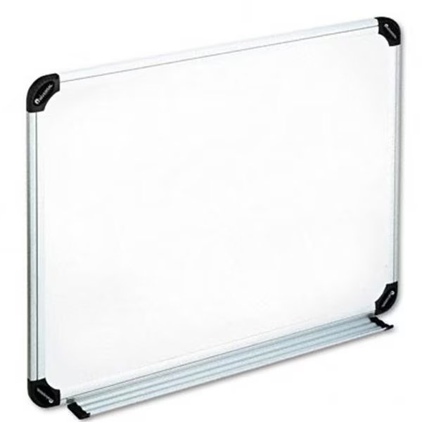 Universal  Dry Erase Board  Melamine  24 x 18  White  Black/Gray  Aluminum/Plastic Frame, Salurinn Supplies, Mfr#: SA949984