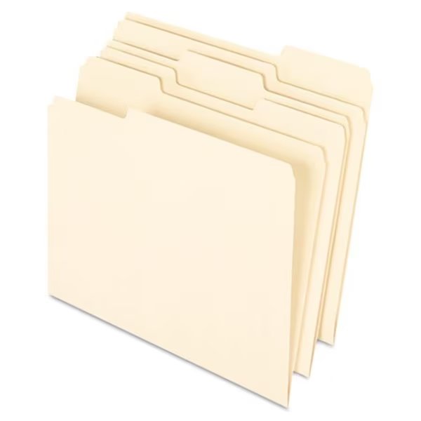 1 By 3 Cut Earthwise 100 Percentage Recycled Paper File Folder - Letter; Manila, Officespace, Mfr#: OF888946