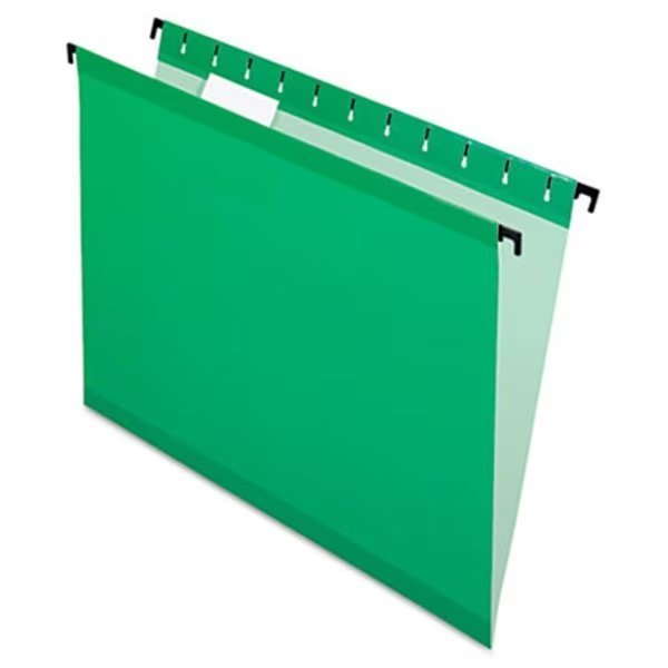 Pendaflex Poly Laminate Hanging Folders, Bright Green - Letter Size, Officespace, Mfr#: OF2524746
