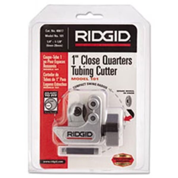 Rid 40617 Model 101 Close Quarters Tubing Cutter; 2.5 in. Tool Length; 0.25-1.12 in. Cut Cap., Rid, Mfr#: 40617