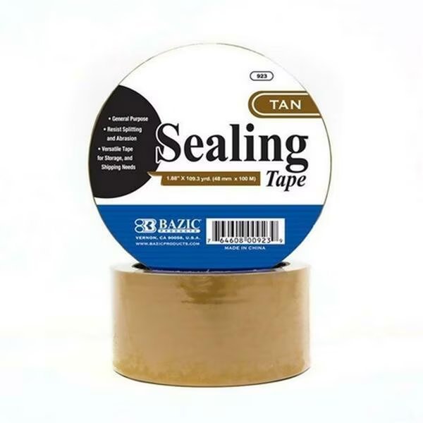 Bazic 1.88 in. x 109.3 Yards Tan Packing Tape, Bazic Products, Mfr#: 923