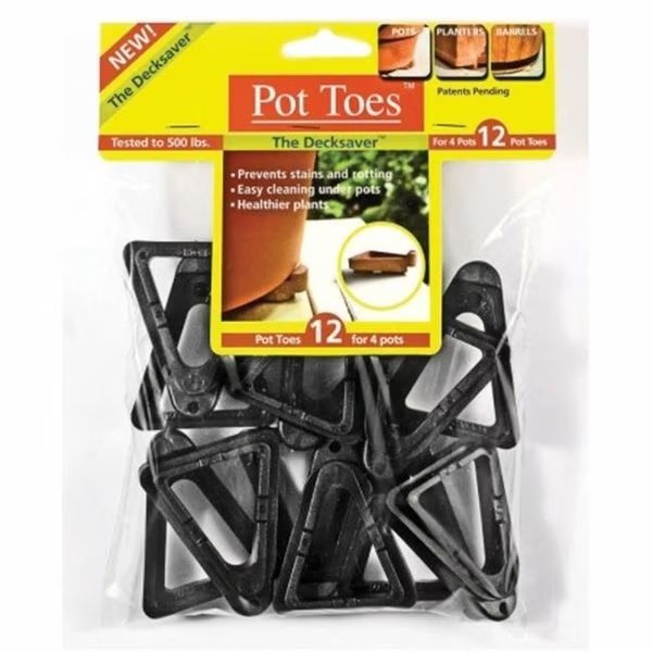 The Plant Stand PSNPT12BLHT Plant Stand Pot Toes Black 12PK Bag, The Plant Stand, Mfr#: PSNPT12BLHT