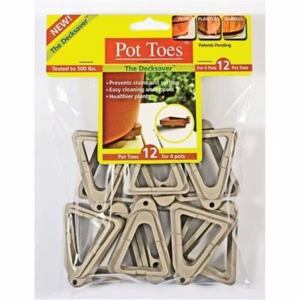 The Plant Stand PSNPT12LGHT Plant Stand Pot Toes Light Gray 12PK Bag, The Plant Stand, Mfr#: PSNPT12LGHT