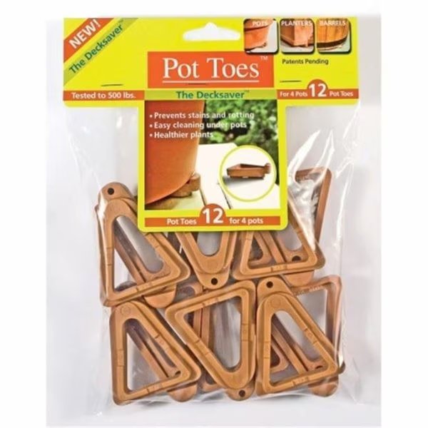 The Plant Stand PSNPT12TCHT Plant Stand Pot Toes Terra Cotta 12PK Bag, The Plant Stand, Mfr#: PSNPT12TCHT