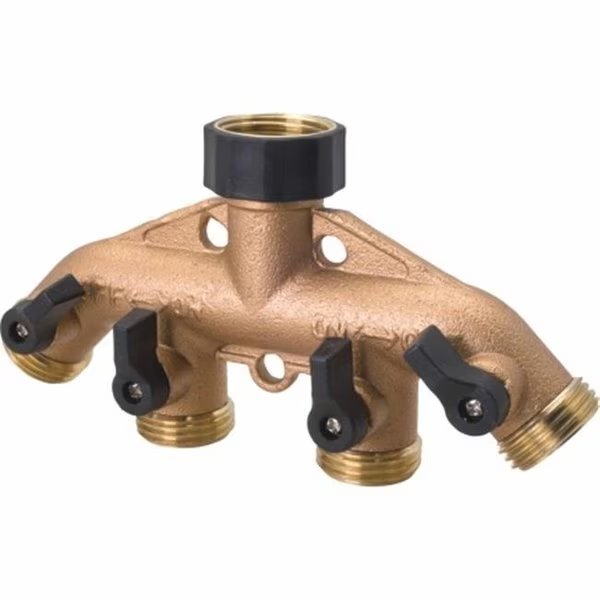 Melnor GAR9009 Melnor 4 Way Metal Hose Connector With Shut Off Valves, Melnor, Mfr#: GAR9009