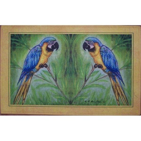 Betsy Drake DM032 Blue Macaw Door Mat 18"x26", Betsy Drake, Mfr#: DM032