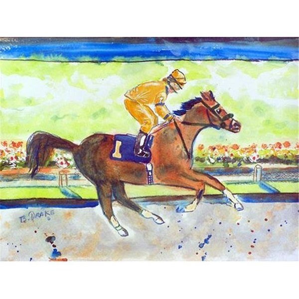 Betsy Drake DM055B Racing Horse Gold Doormat 18 x 26, Betsy Drake, Mfr#: DM055B