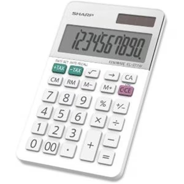 Sharp SHREL377WB EL377WB 10 Digit - Handheld Basic Calculator, Sharp, Mfr#: SHREL377WB