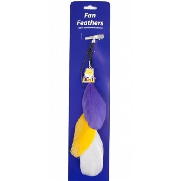 LSU Tigers Team Color Feather Hair Clip, Little Earth, Mfr#: 8669915384