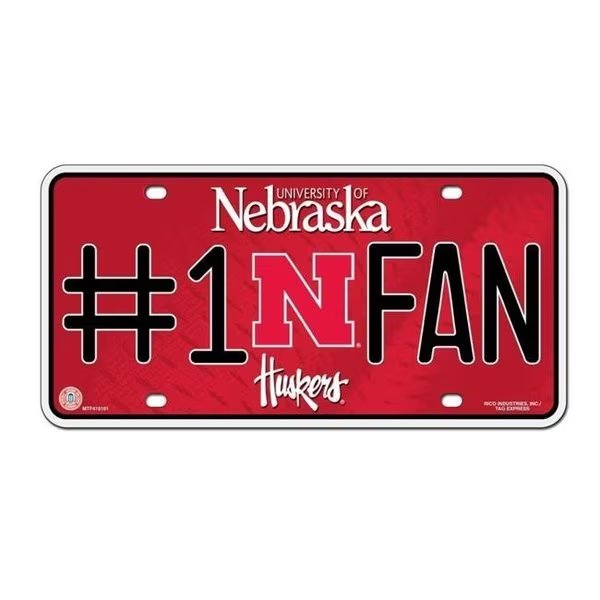 Nebraska Cornhuskers License Plate #1 Fan, Rico Industries, Mfr#: 9474628287