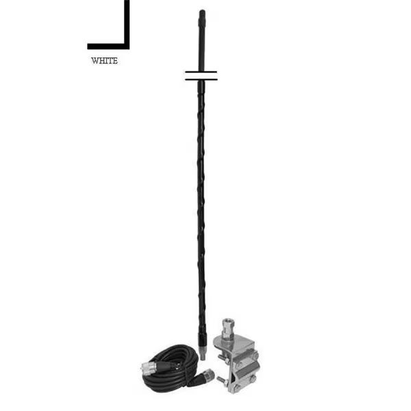 Accessories unlimited AUMM14-W 4 ft. Mirror Mount CB Antenna Kit with 9 ft. Coax - White, Accessories Unlimited, Mfr#: AUMM14-W