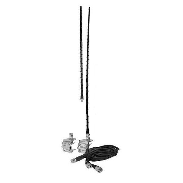 Accessories unlimited AUMM23-B 3 ft. Dual Mirror Mount CB Antenna Kit with with 9 ft. Coax - Black, Accessories Unlimited, Mfr#: AUMM23-B