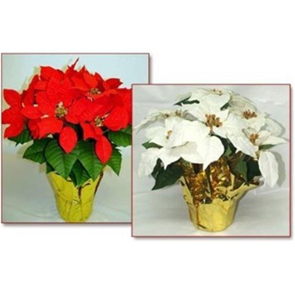 6 in. pot Red Silk Poinsettias; MIN 12, Manmade, Mfr#: MA2540753