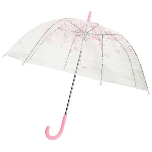Conch Umbrellas 1260YH Pink Trim Clear Umbrella; Pink, Conch Umbrellas, Mfr#: 1260YH Pink