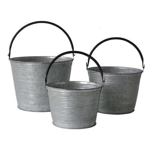 Cheungs FP-3999-3 Set of 3 Metal Tapered Bucket with Handle, Cheungs, Mfr#: FP-3999-3