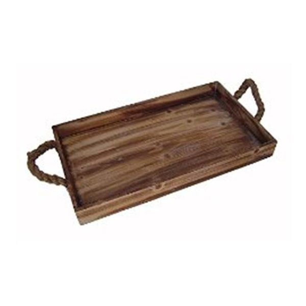 Cheungs FP-4023 Wooden Rectangular Tray With Rope Side Handles, Cheungs, Mfr#: FP-4023