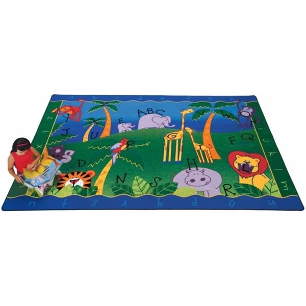 Alphabet Jungle 5.83 ft. x 8.33 ft. Rectangle Carpet, Wall-To-Wall, Mfr#: WA625696