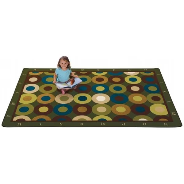Calming Circles with Alphabet 8 ft. x 12 ft. Rectangle Carpet, Wall-To-Wall, Mfr#: WA625697