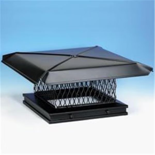Gelco 13405 8 Inch  x 17 Inch  Gelco Black Single-flue Cap  3/4 Inch  Mesh  24-ga. Lid  18-ga. Mesh And Base, Integra Miltex, Mfr#: 13405