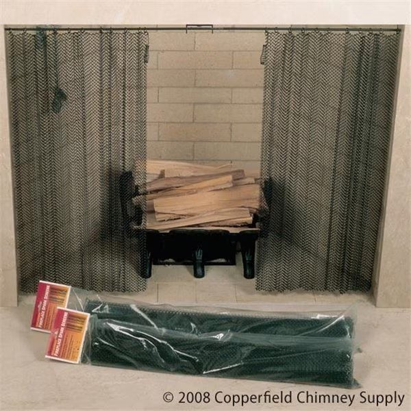 Masewa Metal Net Co.  Ltd  48 Inch  x 24 Inch  Hanging Fireplace Spark Screen  Rod Not Included, Integra Miltex, Mfr#: 61082
