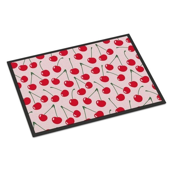 Cherries on Pink Indoor or Outdoor Mat, 18 x 27 in., Jensendistributionservices, Mfr#: MI2550377
