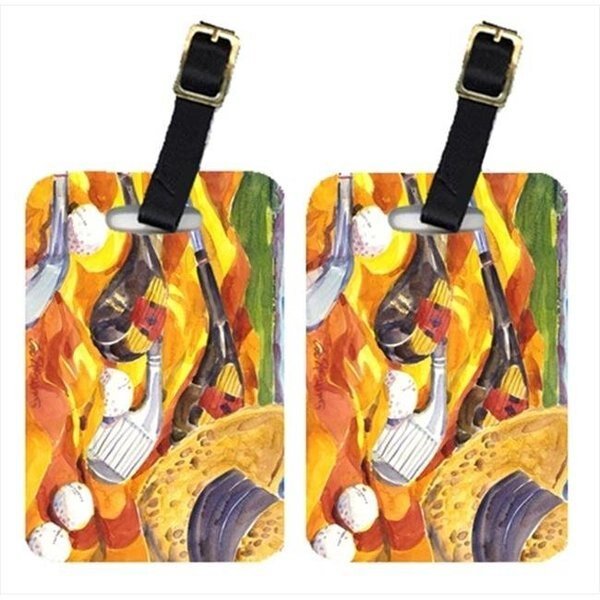 Carolines Treasures 6063BT Golf Clubs Golfer Luggage Tag - Pair 2; 4 x 2.75 In., Carolines Treasures, Mfr#: 6063BT