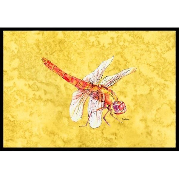 Carolines Treasures 8866JMAT 24 x 36 in. Dragonfly On Yellow Indoor Or Outdoor Doormat, Carolines Treasures, Mfr#: 8866JMAT