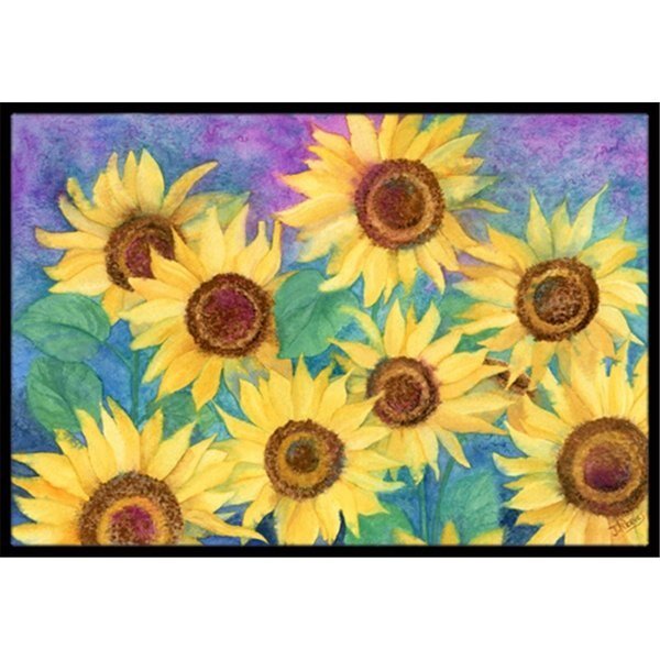 Sunflowers & Purple Indoor or Outdoor Mat, 24 x 36, Jensendistributionservices, Mfr#: MI2557580