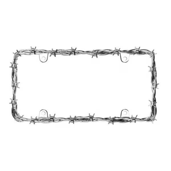 Cruiser Accessories 22230 Barbed Wire II License Plate Frame; Chrome, Cruiser Accessories, Mfr#: 22230